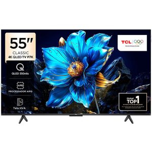 Smart TV 55 TCL, 4K UHD, QLED, Google TV - 55P7K - Preto