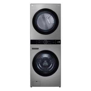 Lavadora e Secadora Elétrica Smart LG WashTower 17kg Aço Escovado com Inteligência Artificial AIDD WK17VS6A 220V