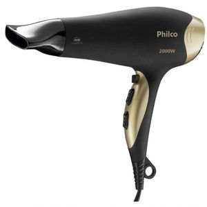 Secador De Cabelos 2000w Philco 2 Velocidades 3 Temperaturas Preto 220V