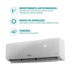 Ar-Condicionado Split 12000 BTUs Quente e Frio Philco Inverter PAC12QC - Branco