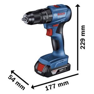 Furadeira e Parafusadeira de Impacto Bosch GSB185, 18V com Maleta e 2 Baterias