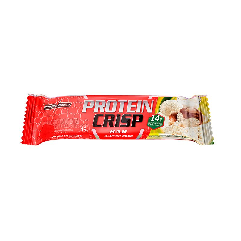 Barra de Proteína INTEGRALMÉDICA Crisp Bar Leite Niño com Creme de Avelã 45g c/8 Unidades-1754480809793
