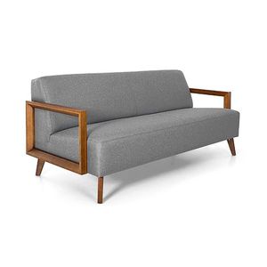 Sofá 3 Lugares Herval Hub, Linho Chumbo, 187 cm