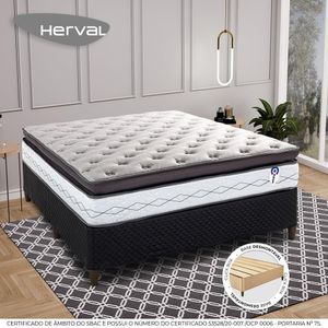 Cama Box Desmontável Herval Queen Adapt, 73x158x198 cm, Molas Ensacadas