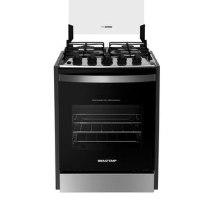 Fogão de Embutir Brastemp 4 Bocas com Dupla Chama e Grades Individuais Inox BYO4EBR Bivolt