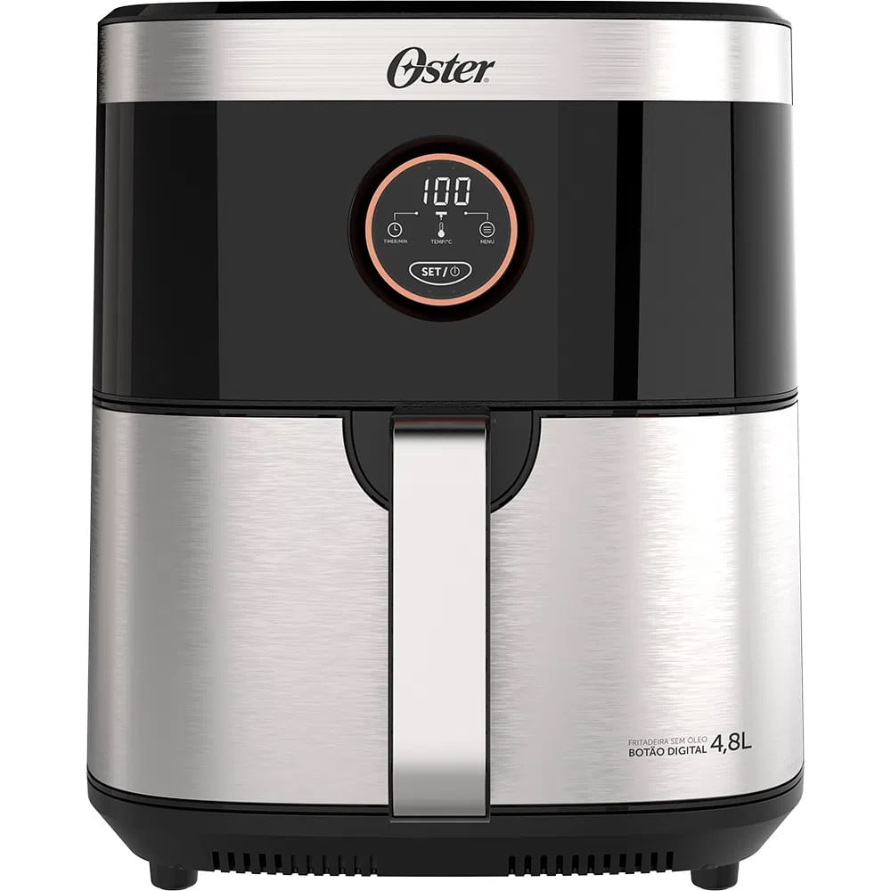 Fritadeira Elétrica Mondial Sem Óleo Air Fryer Mondial Mega Family  AFN-80-BI 8L - Preta/Inox - Casa e Companhia