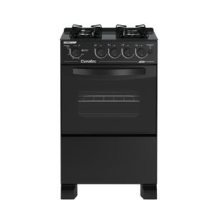 Fogão 4 Bocas de Piso Esmaltec Caribe Glass Preto Bivolt