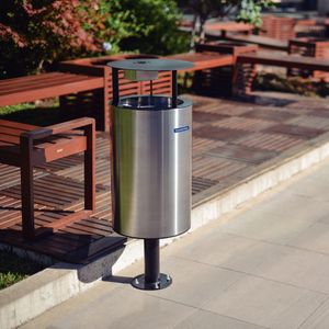 Lixeira Tramontina Messina 65 Litros em Aço Inox Scotch Brite