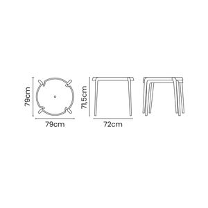 Mesa Tramontina Clarice Camurça 79 cm em Polipropileno e Fibra de Vidro