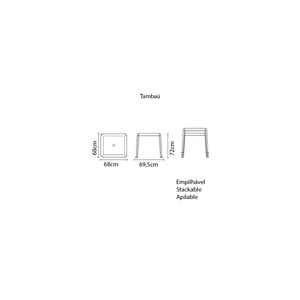 Mesa Quadrada Tramontina Tambau Basic em Polipropileno Branco