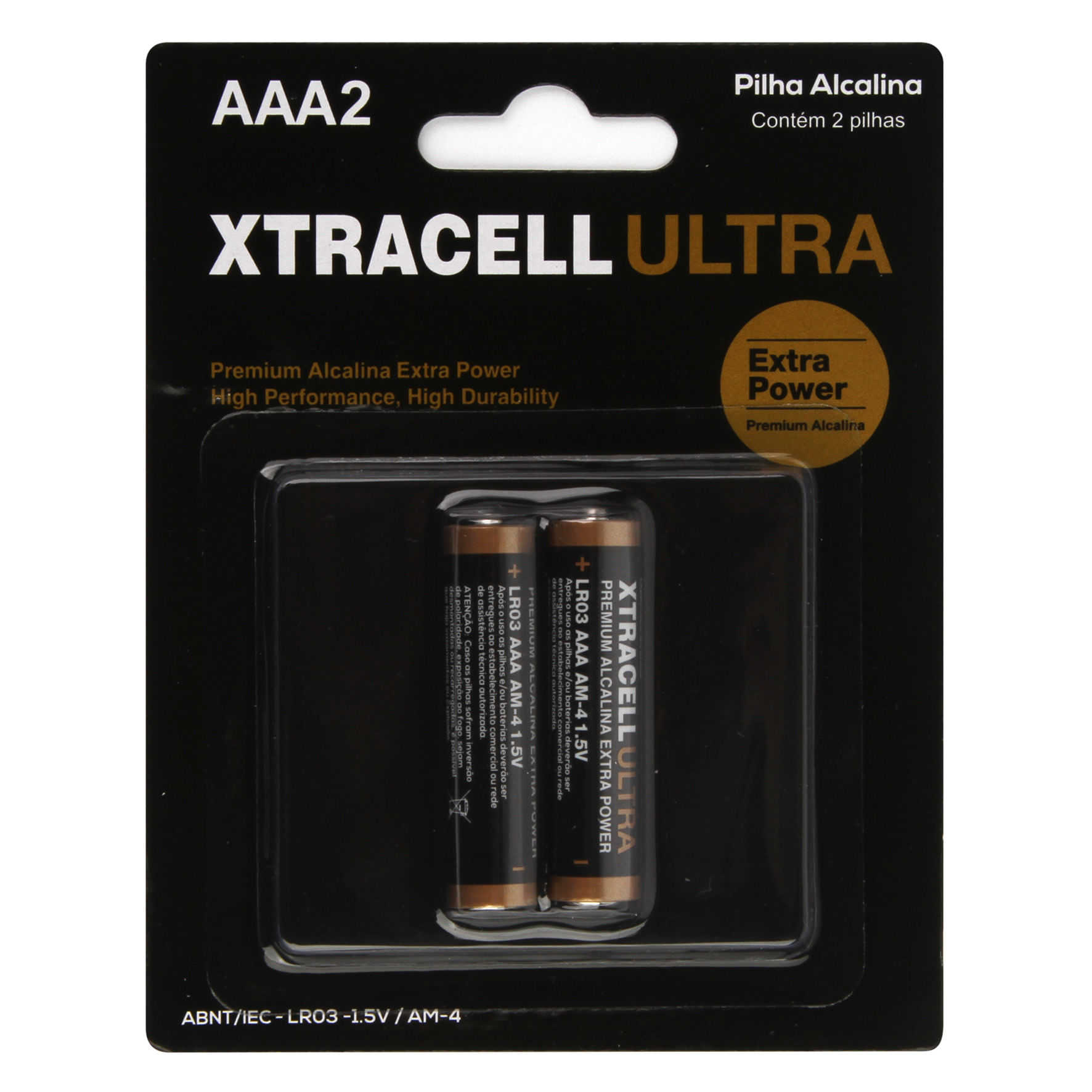 Pilha Alcalina Palito AAA com 2 unidades - Xtracell