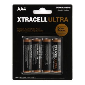 Pilha Alcalina Pequena AA com 4 unidades - Xtracell