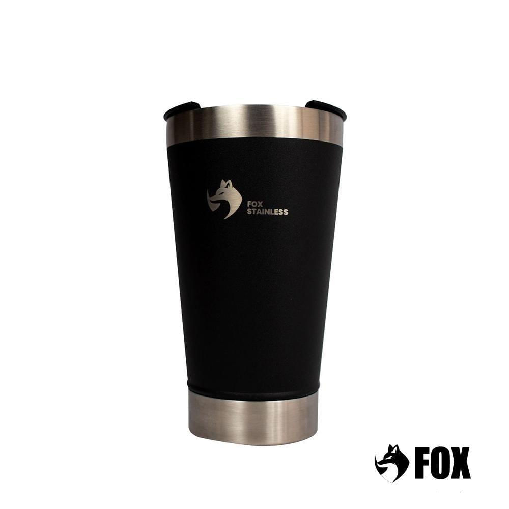 Encontraproduto.com.br - Copo Termico Quente e Frio com Tampa 473ml Preto Fox Stainless