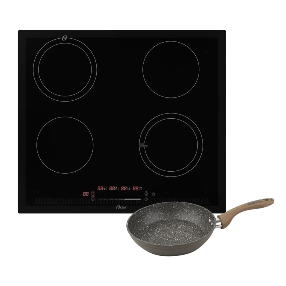 Compre Cooktop de Indução Oster 4 Bocas OTOP402 220V e Ganhe Frigideira Circle 24cm - TOGNANA