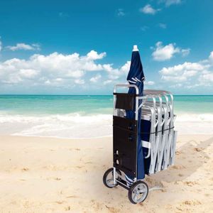 Carrinho de Praia Preto Alumínio - MOR