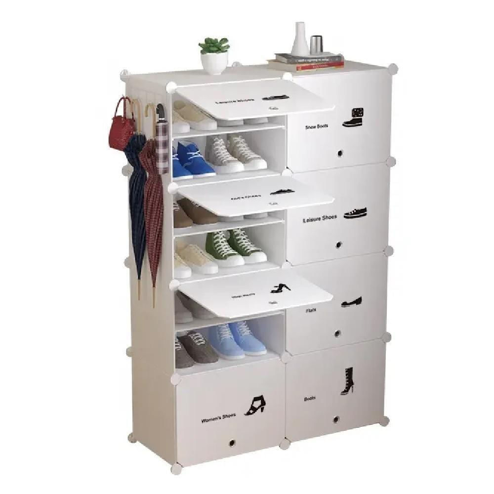 Armario Organizador Grande Guarda Brinquedos Roupa Sapateira Modular Porta Treco Estante 8 Modulos