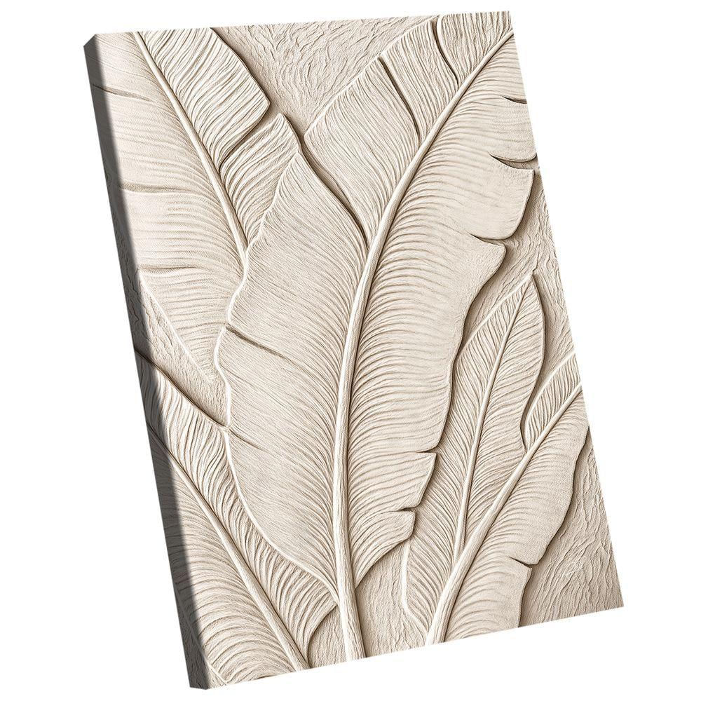 Quadro Decorativo Abstrato Folha Off-white