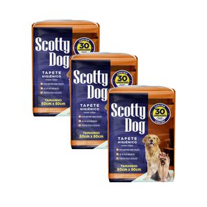Kit Tapete Higiênico para Cães com 3 Pacotes de 30 Unidades - SCOTTY DOG