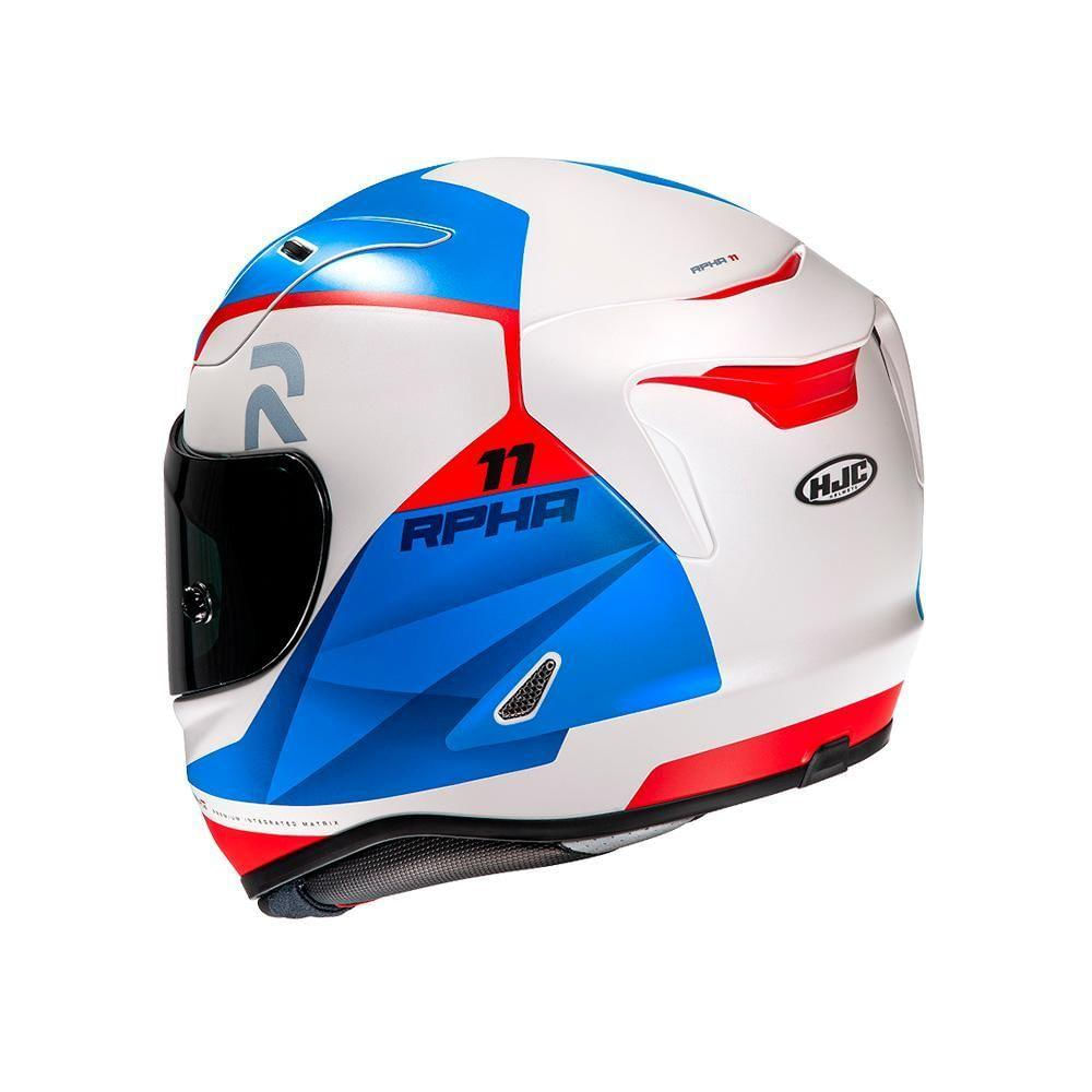 Capacete Hjc Rpha 11 Texen Branco Azul E Vermelho 58 [f016]