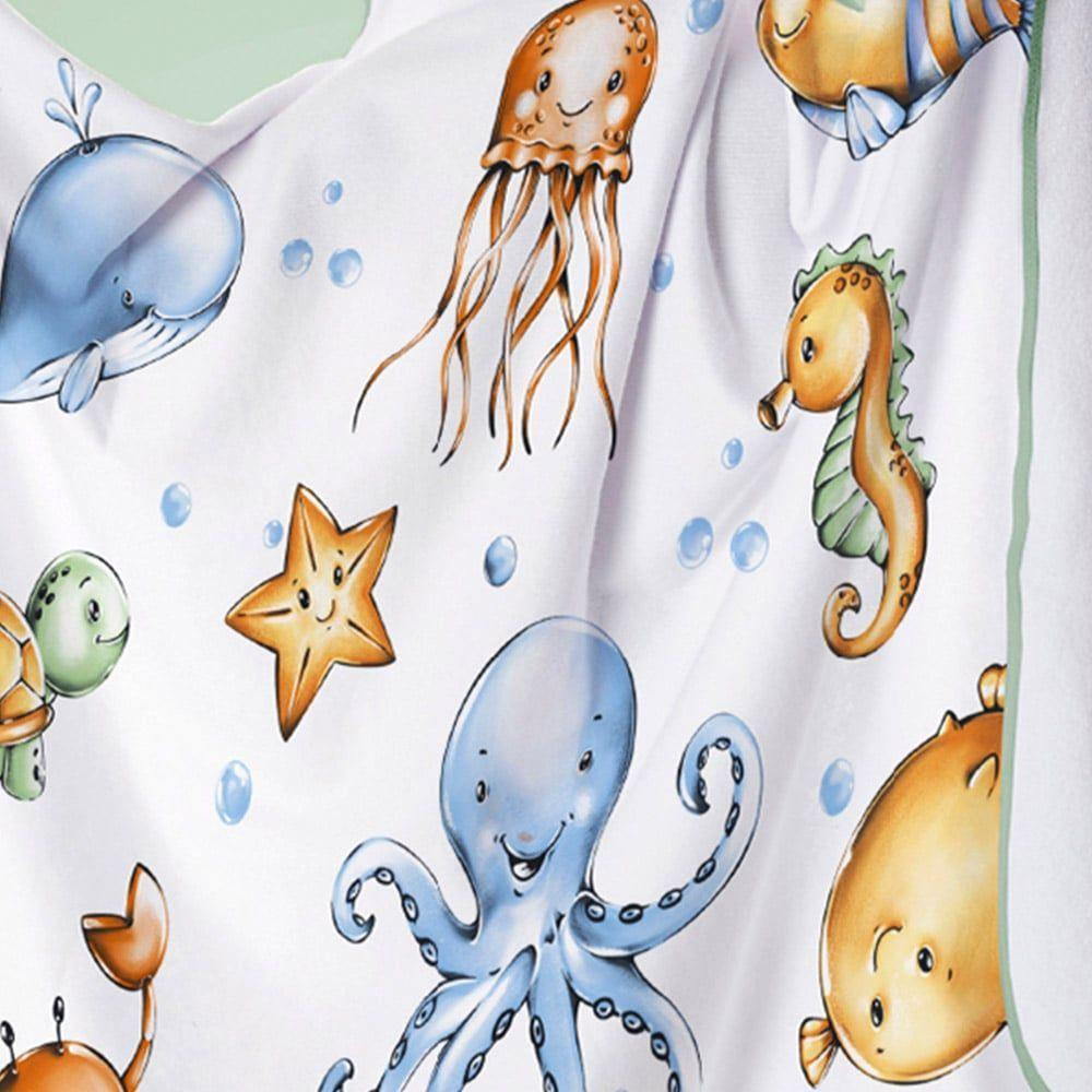 Encontraproduto.com.br - Toalha Baby C- Capuz Tecebem Estampada Kinder Olga Verde