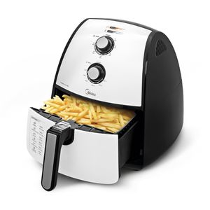 Fritadeira Elétrica Midea Air Fryer Preto e Branco 4L FRA4
