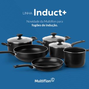 Panela para Indução Antiaderente com Tampa de Vidro Induct+ - MULTIFLON