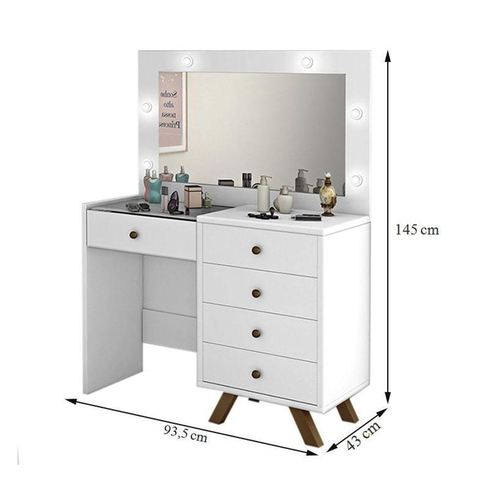 Encontraproduto.com.br - Penteadeira Camarim Luna Branco - Luapa Móveis