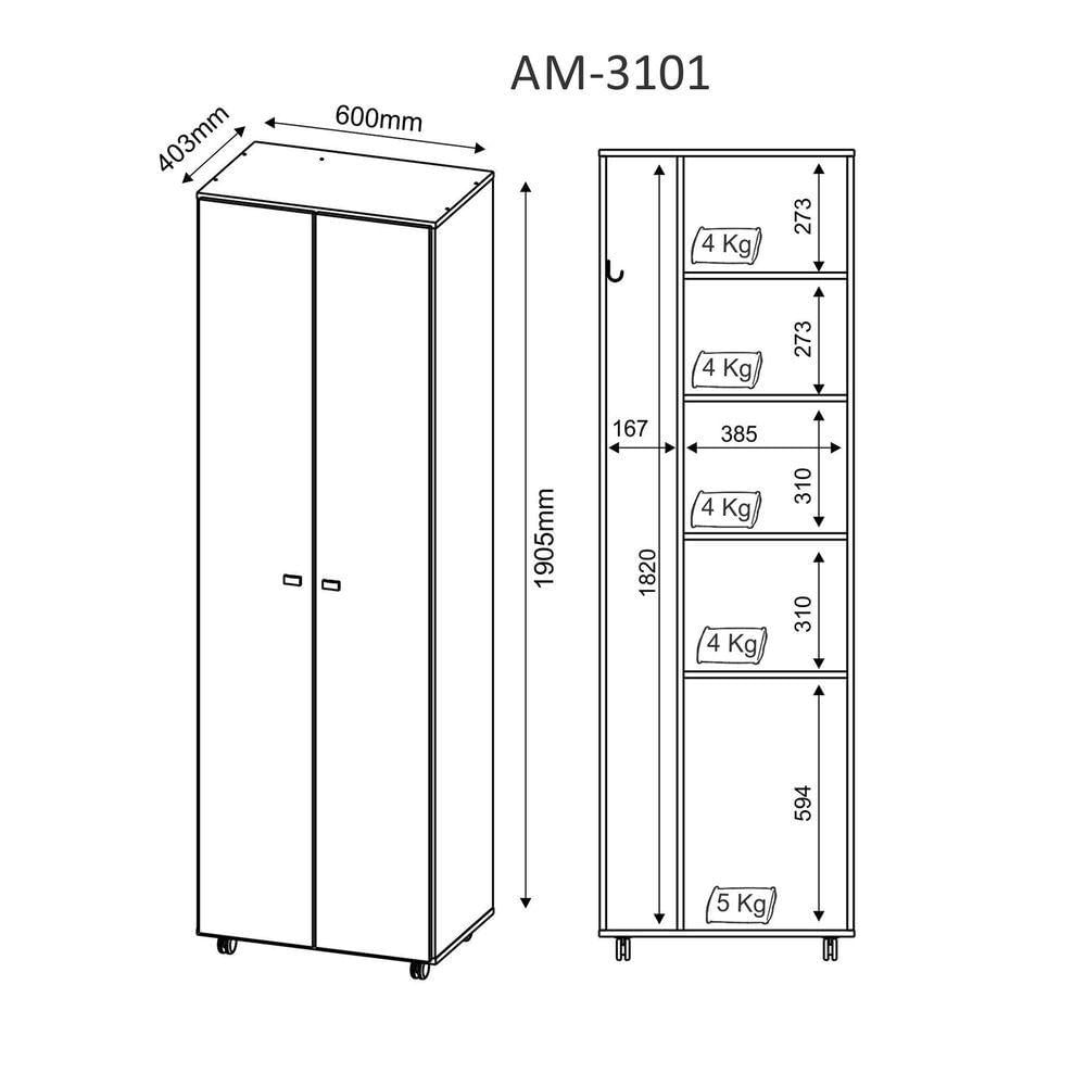 Encontraproduto.com.br - Armário Multiuso Com 2 Portas Branco
