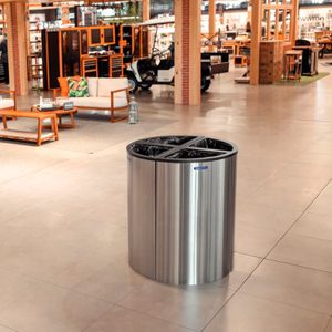 Lixeira Tramontina Abruzzo em Aço Inox Scotch Brite 110 Litros