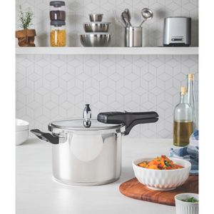 Panela de Pressão Tramontina Brava em Aço Inox com Fundo Triplo 22 cm 6 L