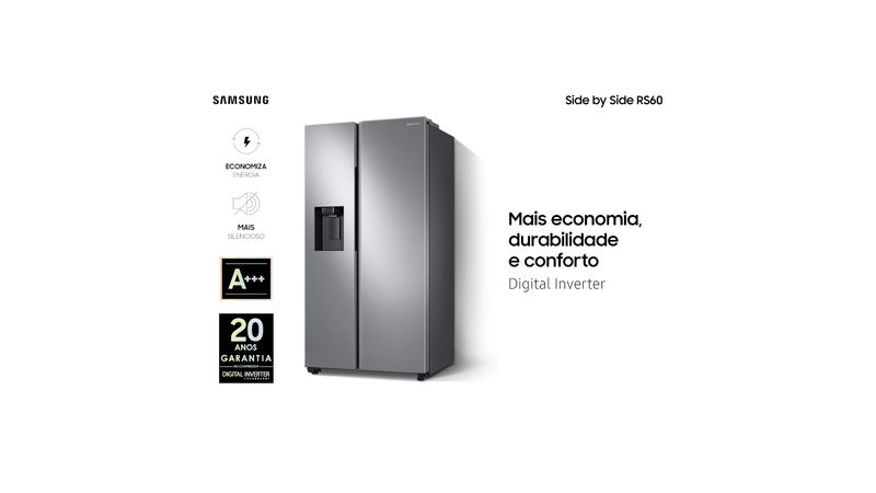 Geladeira Side by Side RS60 602L Inox Look