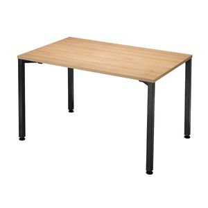 Mesa Parus 6 Lugares 120x80 cm Tampo em MDP 25mm Treviso e Pernas em Aço Preto Roal