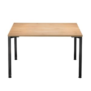 Mesa Parus 6 Lugares 120x80 cm Tampo em MDP 25mm Treviso e Pernas em Aço Preto Roal