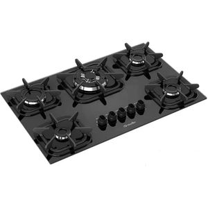 Cooktop Mueller 5 Bocas Queimador Tripla Chama Preto Bivolt