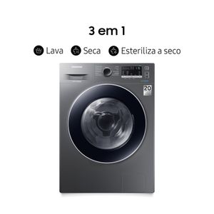 Lava e Seca Samsung 3 em 1 WD4000 Ecobubble e Lavagem a Seco 11kg Inox WD11M4453JX