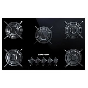 Cooktop Brastemp 5 Bocas Grades Piatina Acendimento Automático Preto Bivolt BDD75AE