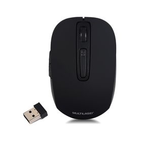 Mouse Multilaser Sem Fio Wave Recarregável Bateria de Litío 250mah 1600dpi Preto MO277