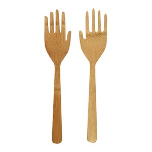 Conjunto de Pegador para salada Bambu Mãos -  A\CASA