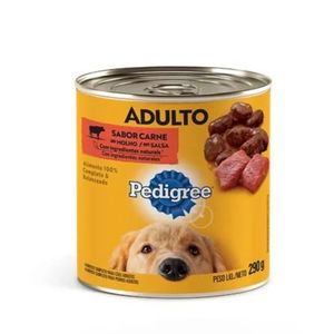 Kit Ração Úmida Cão Adulto Pedaço Carne ao Molho 24 Latas - Pedigree