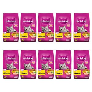 Kit Ração para Gatos Frango 10 Pacotes - WHISKAS