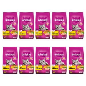 Kit Ração para Gatos Frango 10 Pacotes - WHISKAS