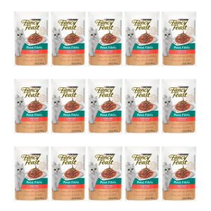 Kit Ração Úmida Gatos Fancy Feast Petit Filets Carne 15 Sachês - PURINA