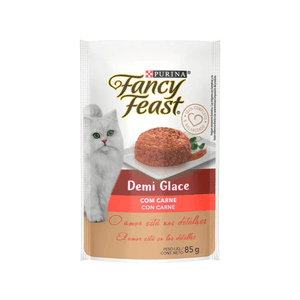 Kit Ração Úmida Gatos Fancy Feast Demi Glace Carne 15 Sachês - PURINA