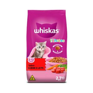 Kit Ração para Gatos Filhotes Carne 2,7Kg 6 Pacotes- WHISKAS