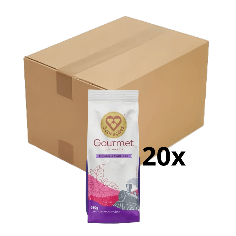 Café 3 Corações Gourmet Mogiana Paulista 250g Caixa com 20 Unidades