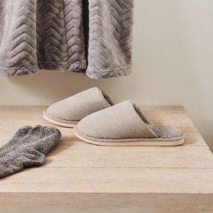 Pantufa Cinza Herringbone  A\CASA