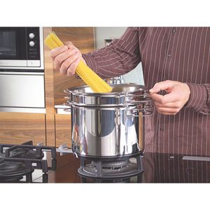 Jogo Cozi-Pasta Tramontina Solar em Aço Inox Fundo Triplo com Alças 2 Peças 24 cm