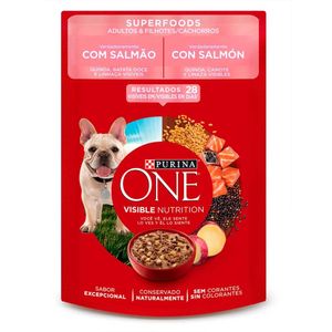 Kit Ração Úmida para Cães One Adultos e Filhotes Sabor Salmão 15 sachês de 85g - PURINA