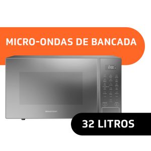 Micro-ondas Brastemp 32L com Menu Gourmet Cinza Espelhado BMS46AR