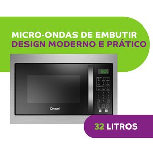 Micro-ondas Consul de Embutir 32L com Design Moderno e Menu Fácil Preto CM146AE